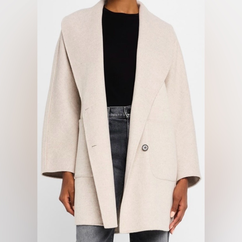 Rails Cream Oversized Single-Button Trench Coat